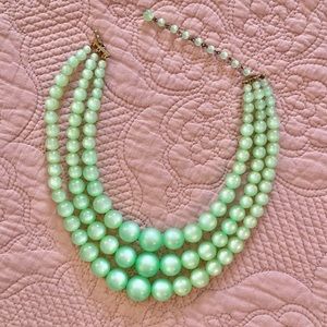 Green 3 Strand Heirloom Necklace